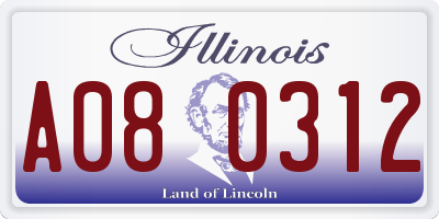 IL license plate A080312