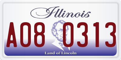 IL license plate A080313