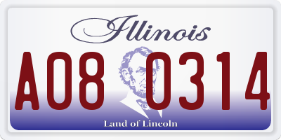 IL license plate A080314