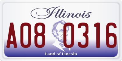 IL license plate A080316