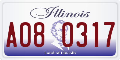 IL license plate A080317