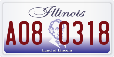 IL license plate A080318