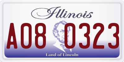 IL license plate A080323