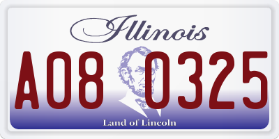 IL license plate A080325