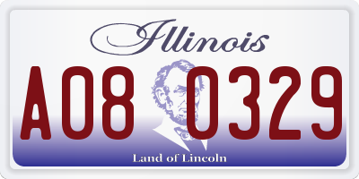 IL license plate A080329