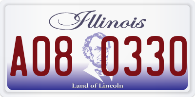 IL license plate A080330