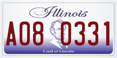 IL license plate A080331
