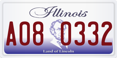 IL license plate A080332
