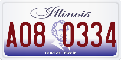 IL license plate A080334