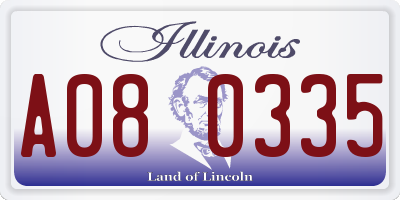 IL license plate A080335