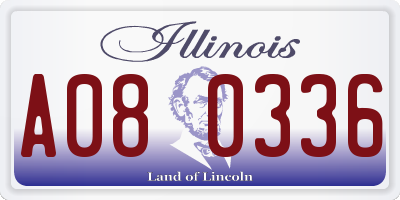 IL license plate A080336