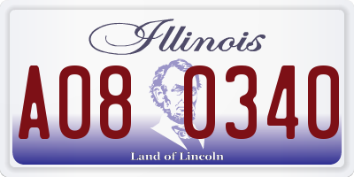 IL license plate A080340