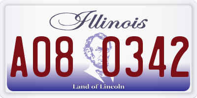 IL license plate A080342