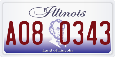 IL license plate A080343