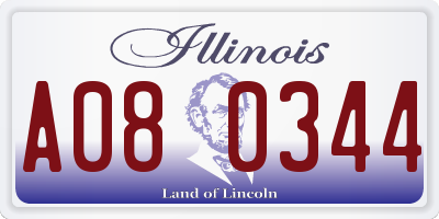 IL license plate A080344