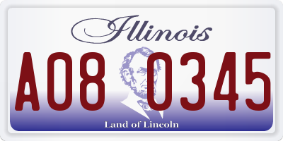 IL license plate A080345