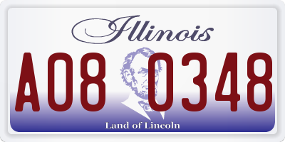 IL license plate A080348