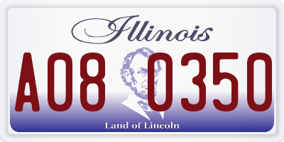 IL license plate A080350
