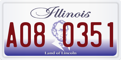 IL license plate A080351