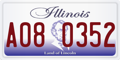 IL license plate A080352