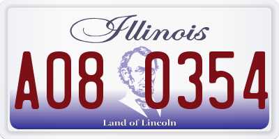 IL license plate A080354