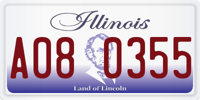 IL license plate A080355
