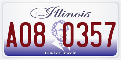 IL license plate A080357