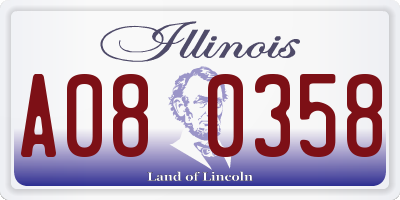 IL license plate A080358