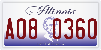 IL license plate A080360