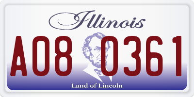 IL license plate A080361
