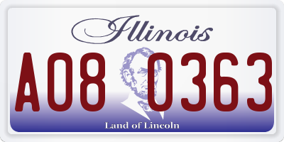 IL license plate A080363
