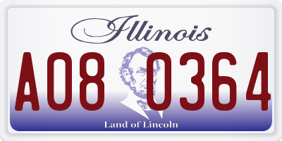 IL license plate A080364