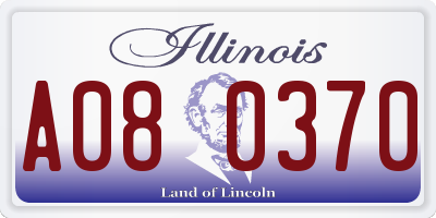 IL license plate A080370