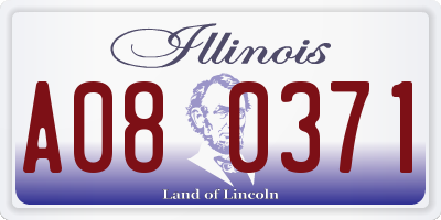 IL license plate A080371