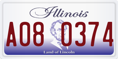 IL license plate A080374