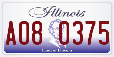 IL license plate A080375