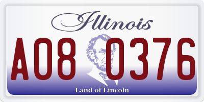IL license plate A080376