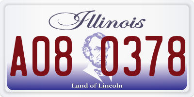 IL license plate A080378