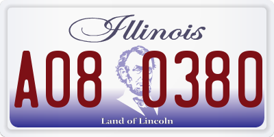 IL license plate A080380