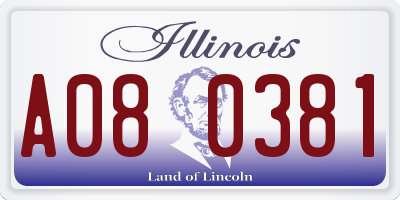 IL license plate A080381