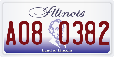 IL license plate A080382