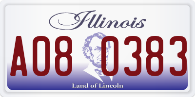 IL license plate A080383