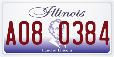 IL license plate A080384