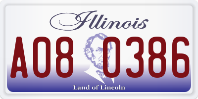 IL license plate A080386