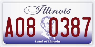 IL license plate A080387