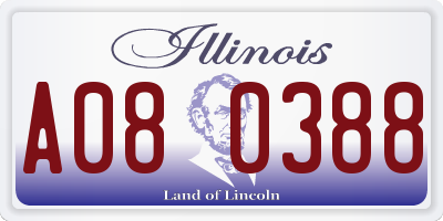 IL license plate A080388
