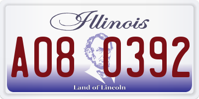 IL license plate A080392