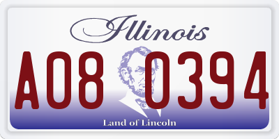 IL license plate A080394