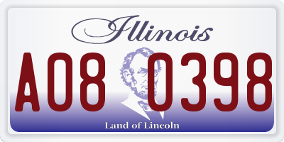 IL license plate A080398