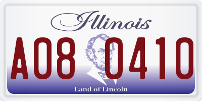 IL license plate A080410